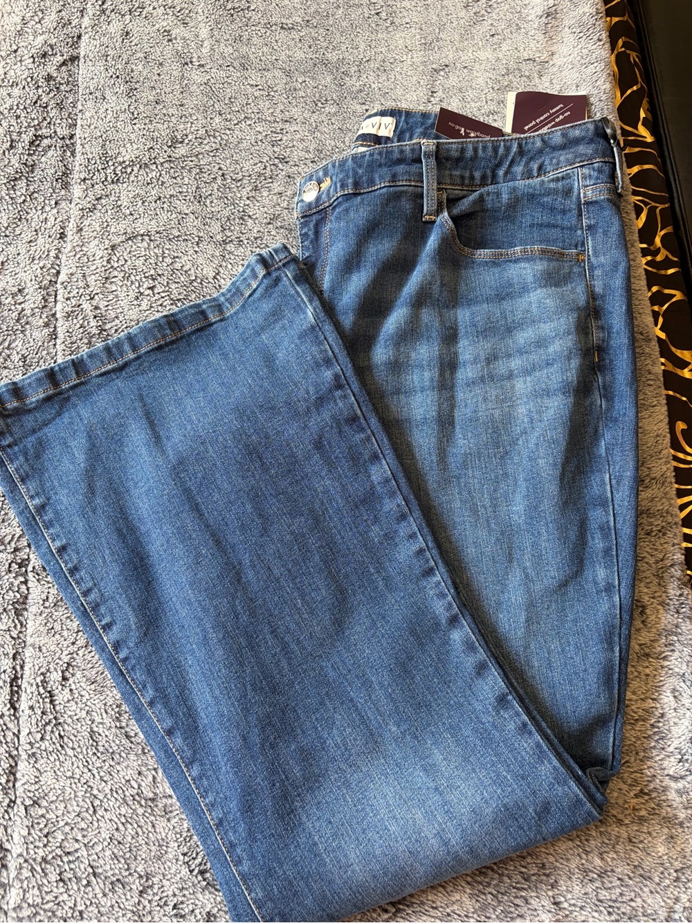 Ava & Viv Women's Blue Wide Leg Jeans